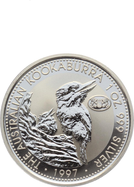 Australien 1 Dollar 1997 Kookaburra - 1 Unze Feinsilber - Privymark "Zürich"